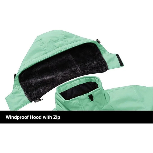 ❤️Men's Water Resistant Fleece Lined Winter Windproof Warm Snow Ski Jacket Green - Picture 2 of 7